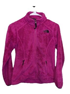 The North Face Hot Pink Fleece Zip-Up Jacket Size 10/12 M VGUC Youth Girl Spring